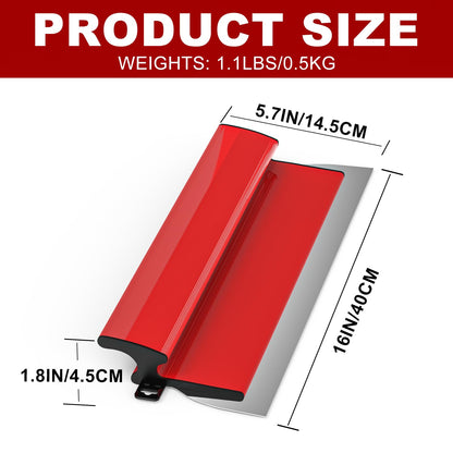 Ceeintee 16-Inch Drywall Skimming Blade with Replaceable 0.38mm Stainless Steel Blade