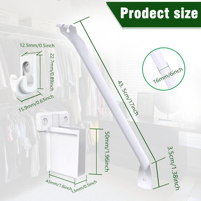 CEVICANT 8-Pc 12" Wire Shelf Brackets Set | Heavy-Duty White Epoxy-Coated Steel
