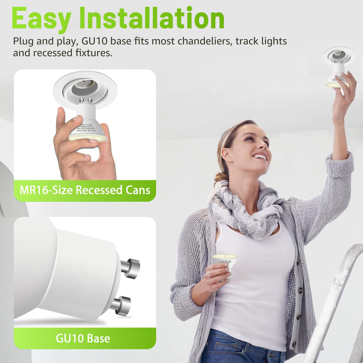 CFMASTER GU10 LED Bulb 6W (50W) 650lm 3000K Soft White – Non-Dimmable, GU10 Base, 10-Pack