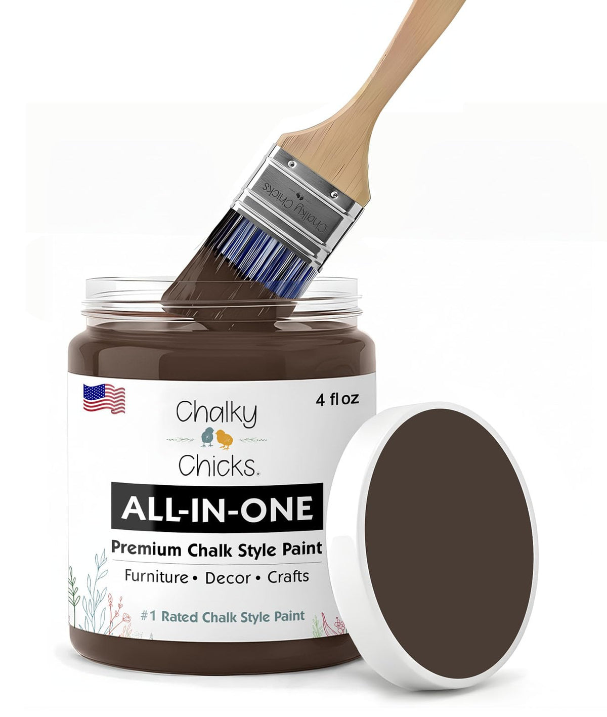 Chalky Chicks 4oz Matte Alaskan Brown Bear Chalk Paint – No Prep