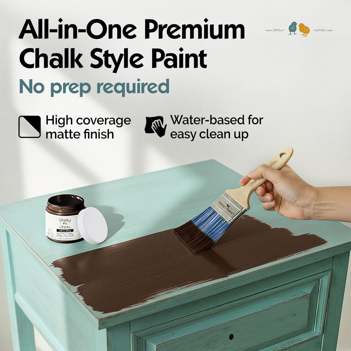 Chalky Chicks 4oz Matte Alaskan Brown Bear Chalk Paint – No Prep