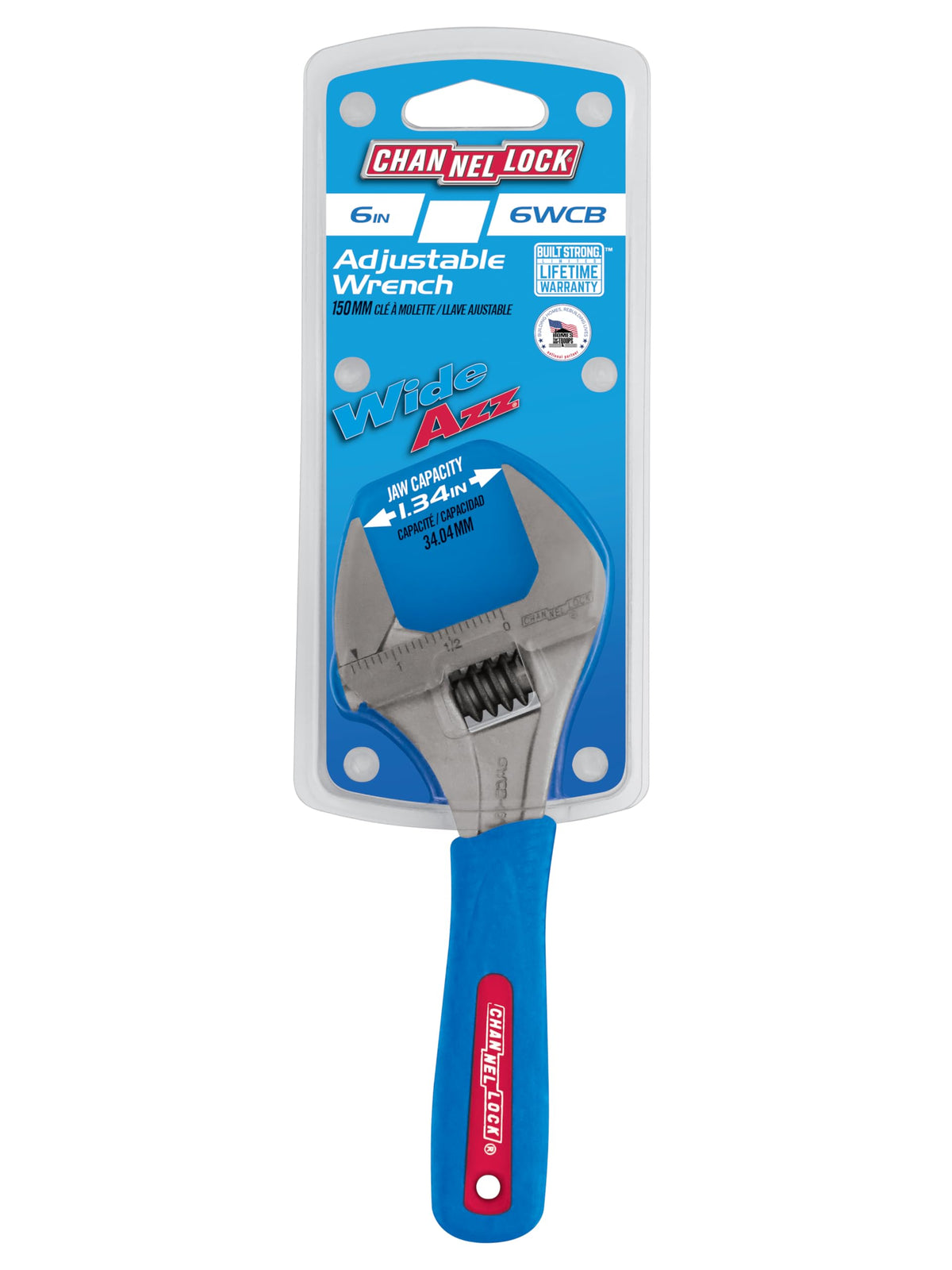 Channellock 6WCB WideAzz 6-Inch Adjustable Wrench – Code Blue Grips