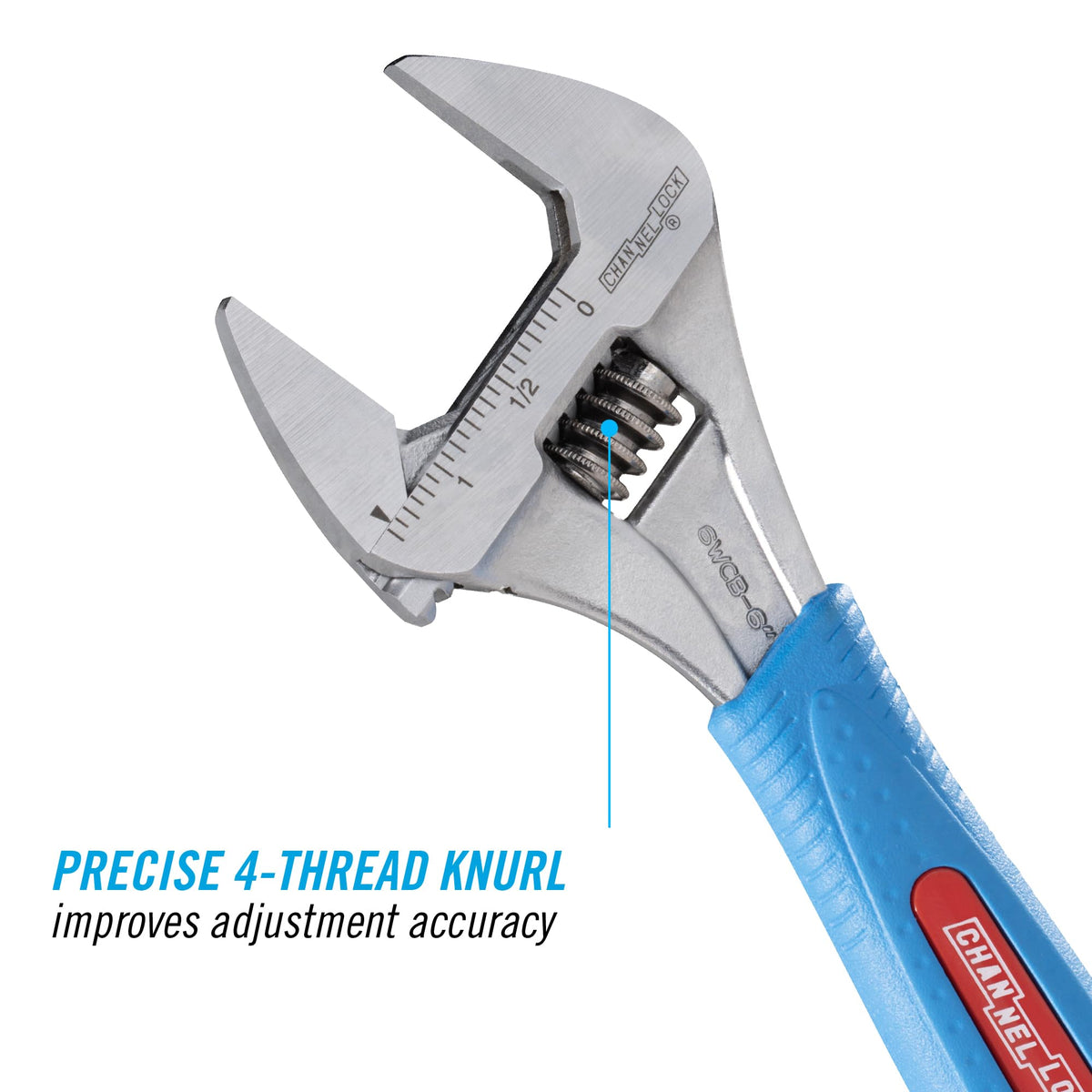 Channellock 6WCB WideAzz 6-Inch Adjustable Wrench – Code Blue Grips
