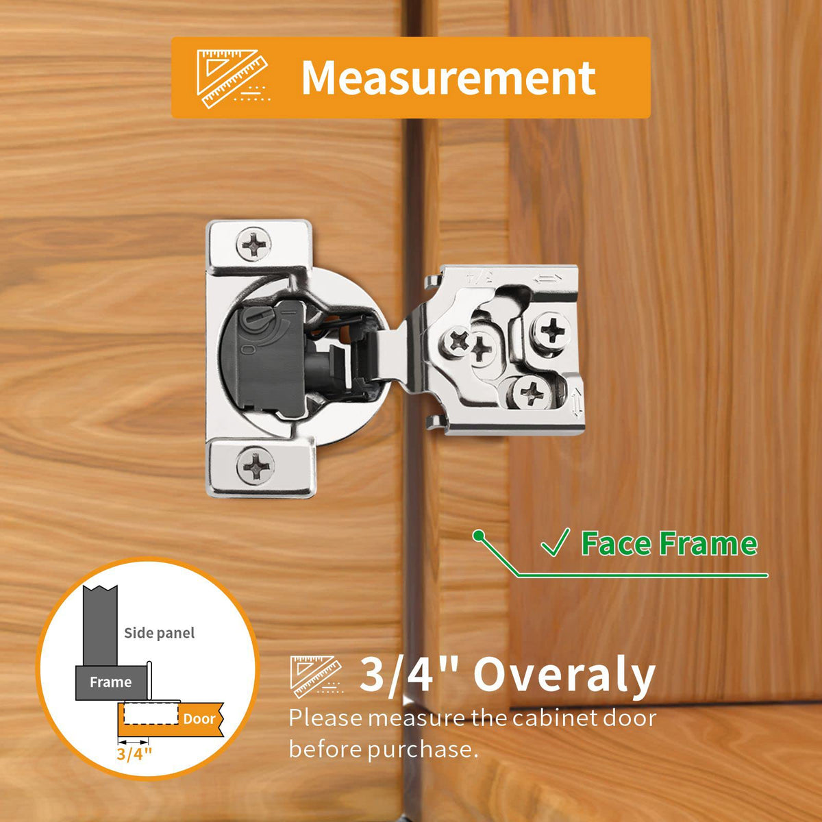 Chibery 10 Pack 3/4-Inch Overlay 4D Soft-Close Concealed Hinges – Satin Nickel