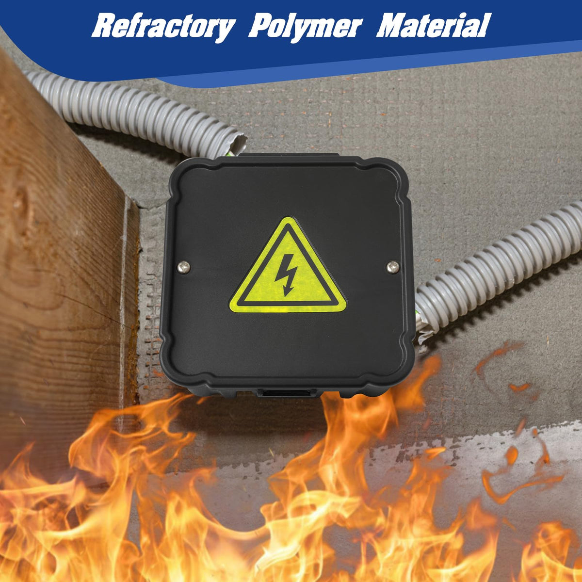 CICHKELY Black Open Splice Junction Box 2-Pack - 5-Second Install, V0 Flame Retardant
