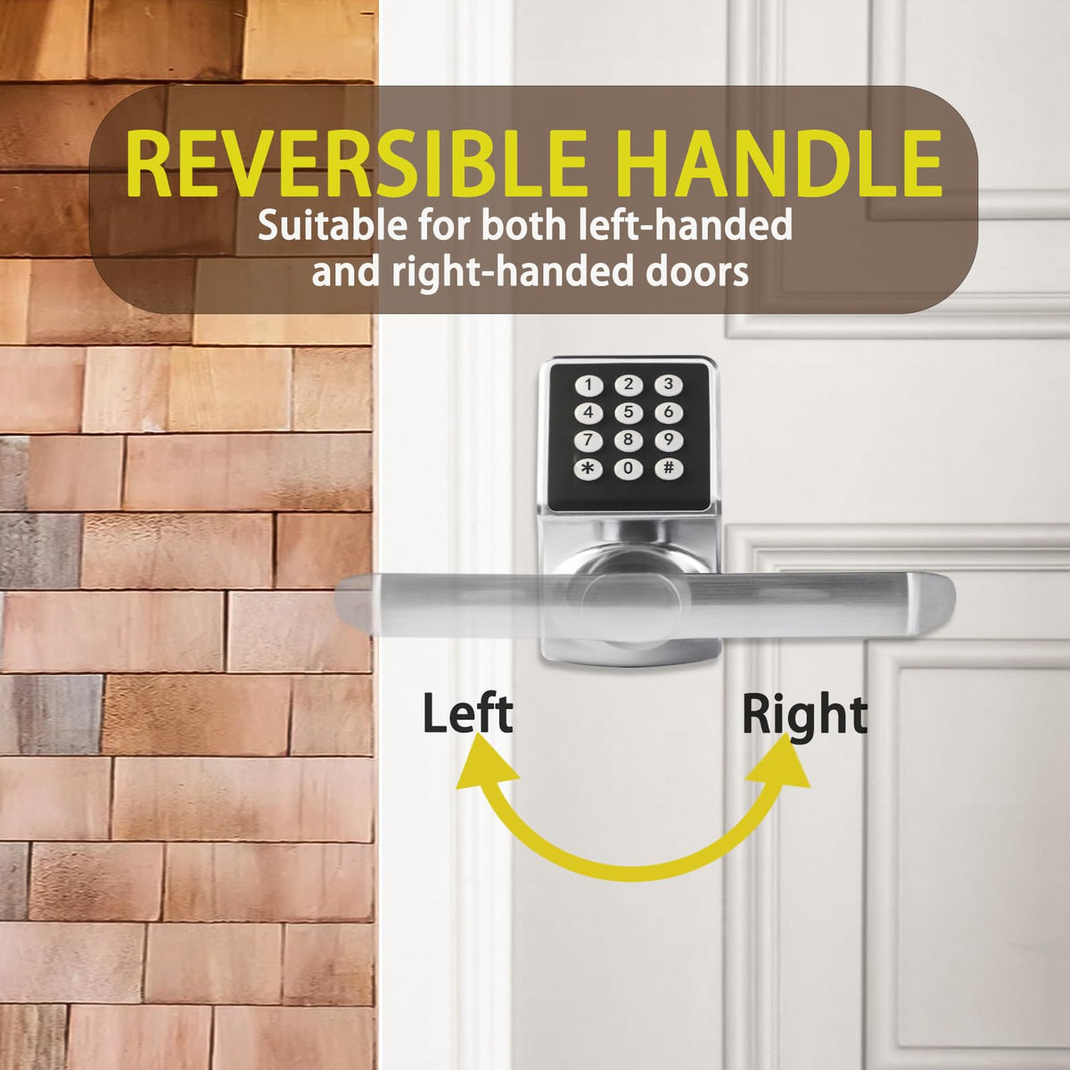 Cielsa Dawn Keypad Door Lock with Handle – 2-Pack Brushed Nickel