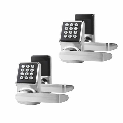 Cielsa Dawn Keypad Door Lock with Handle – 2-Pack Brushed Nickel