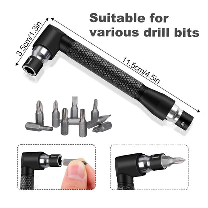 CIGOTU 17Pcs Flexible Drill Extension Set – 360° Rotatable Adapters & 105° Right Angles