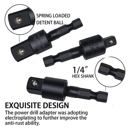 CIGOTU 17Pcs Flexible Drill Extension Set – 360° Rotatable Adapters & 105° Right Angles