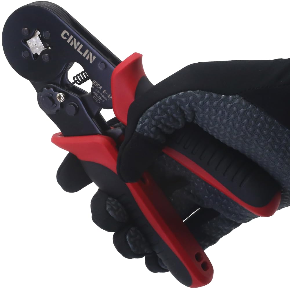 CINLIN Ferrule Crimping Tool Kit – Square Crimp Plier 23-7 AWG with 1380 Pcs Red Copper Terminals