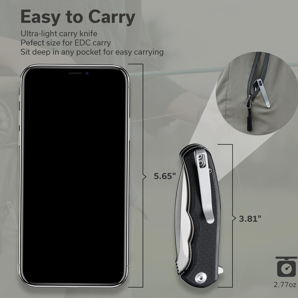 CIVIVI Mini Praxis Folding Knife – 2.98-inch D2 Blade, G10 Handle, EDC Pocket Clip