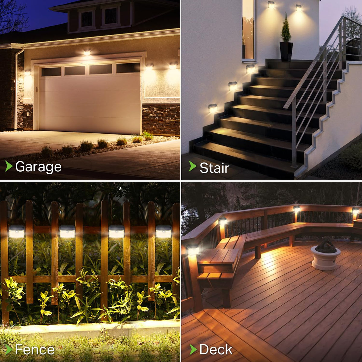 CLAONER Solar Lights Outdoor 4 Pack – 126 LED, IP65 Motion Sensor Wall Lights (270°)