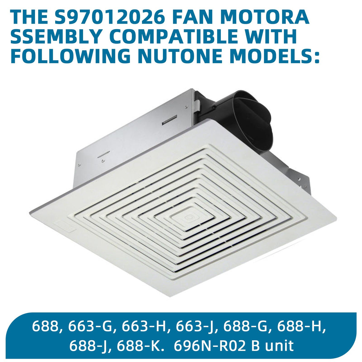 CLLOMAGY 696N-R02 B Unit Replacement Motor for NuTone 50CFM Fans (S97012026)