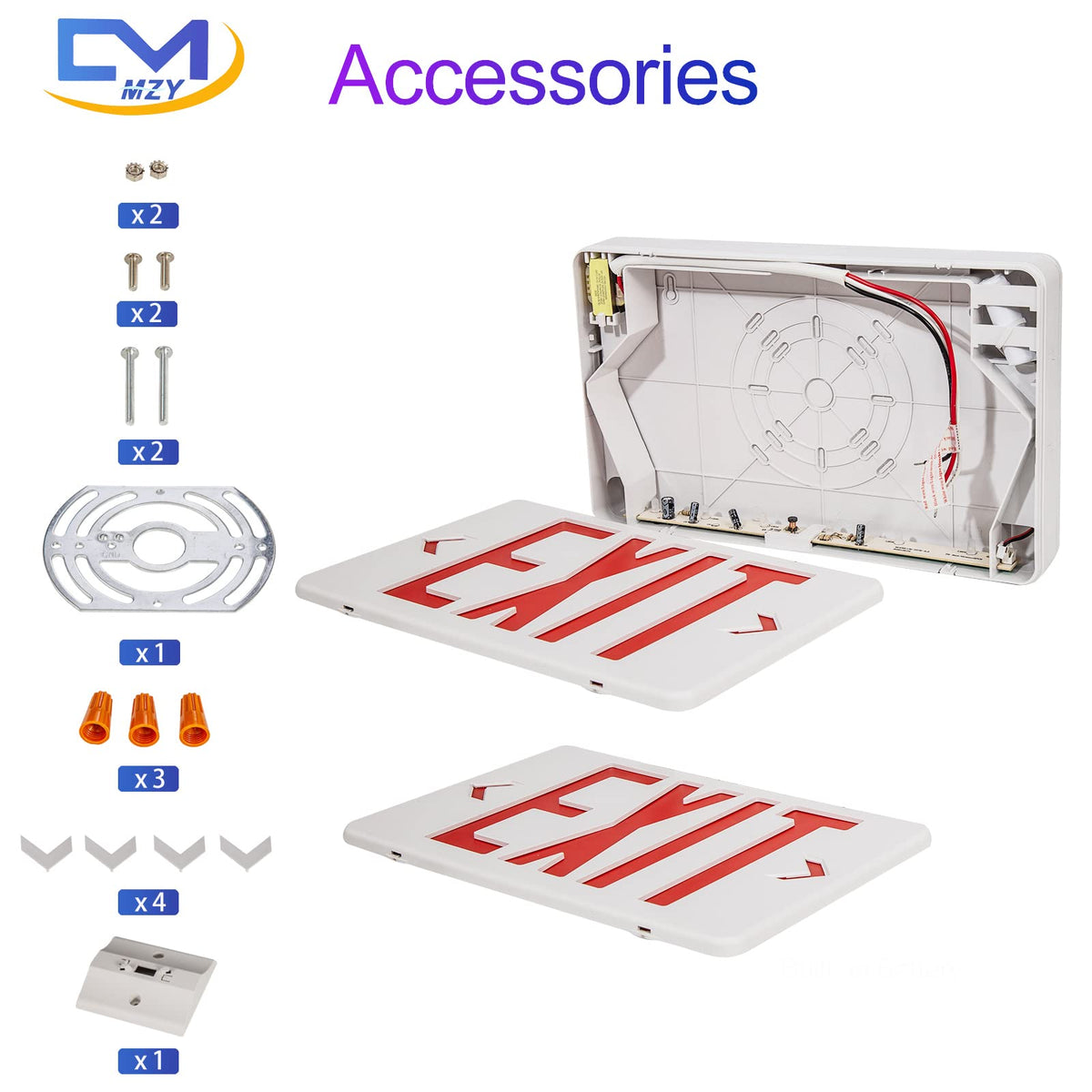 CM MZY Emergency Exit Sign – Double Face, Battery Backup, UL Listed (120V/277V)