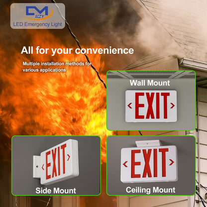 CM MZY Emergency Exit Sign – Double Face, Battery Backup, UL Listed (120V/277V)