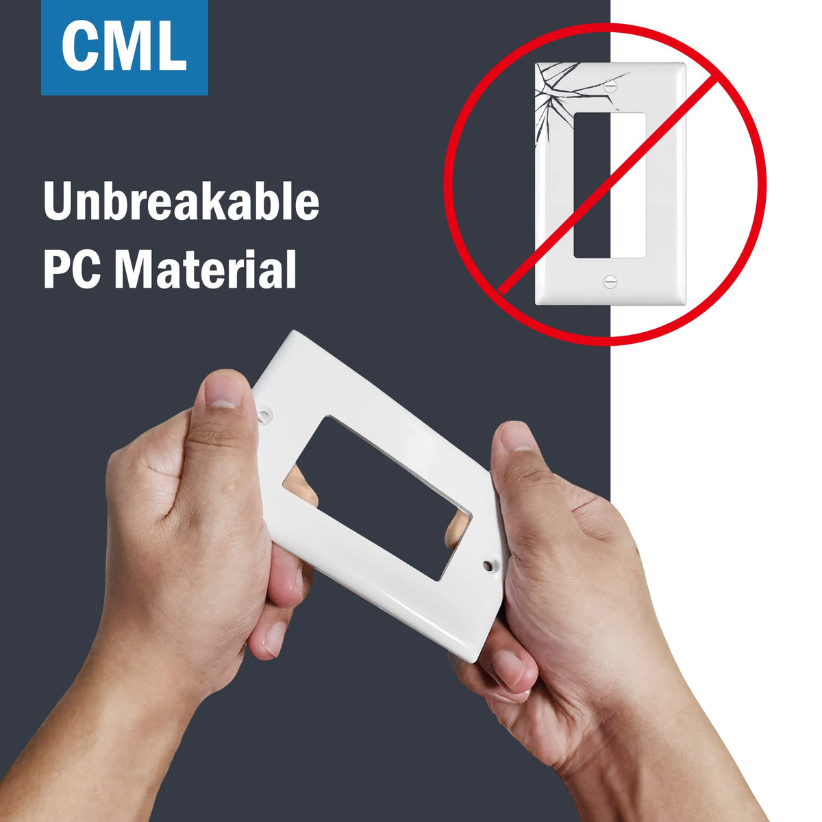 CML Mid-Size Decorator Wall Plates – 20 Pack, 1-Gang, White Gloss