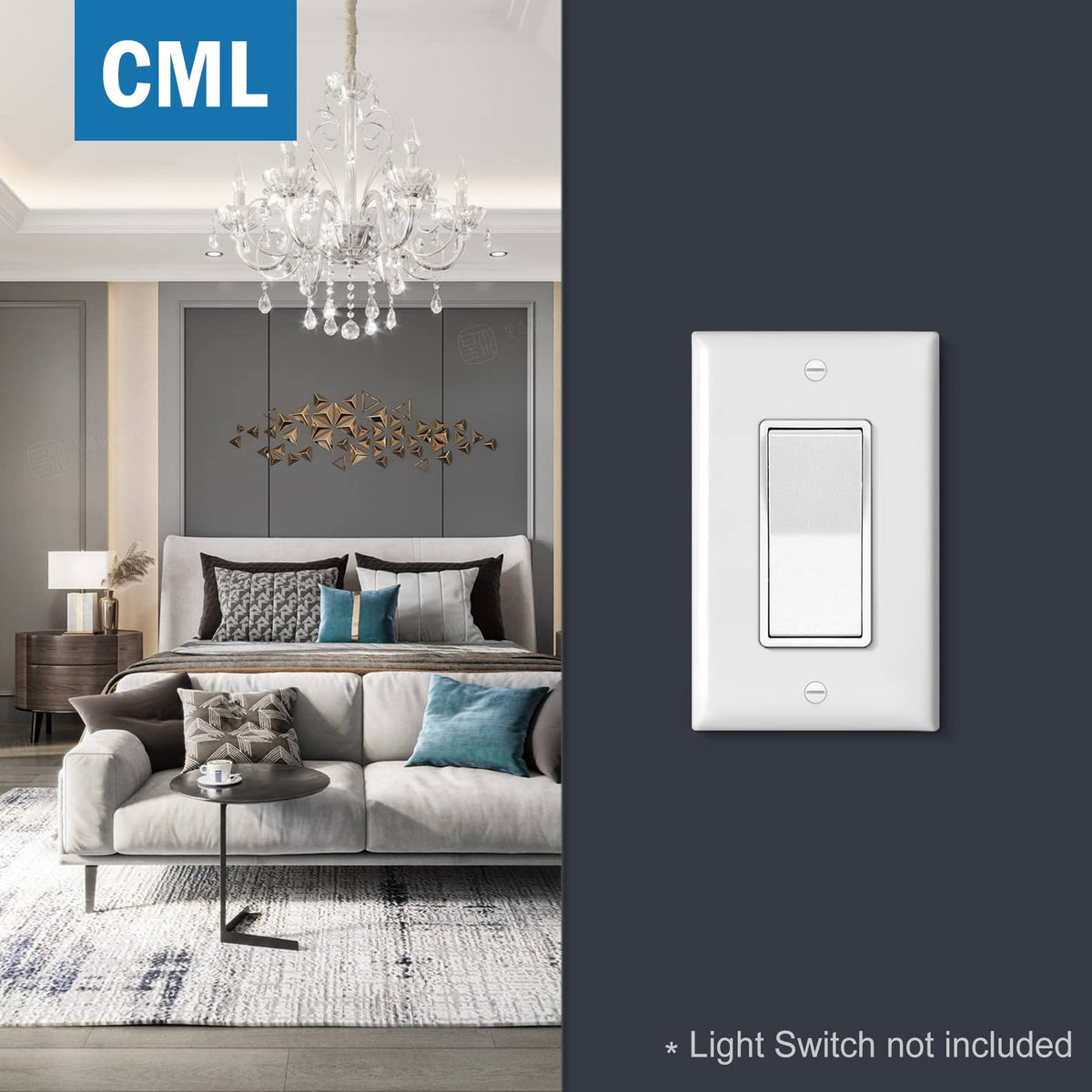 CML Mid-Size Decorator Wall Plates – 20 Pack, 1-Gang, White Gloss