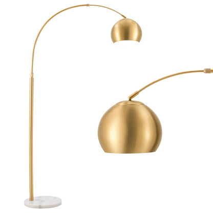 CO-Z 69-Inch Modern Arc Floor Lamp – Gold with Adjustable Shade & Marble Base