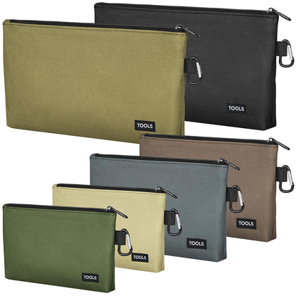 COIDEA 6 Pack Zipper Pouch – Premium Tool Bag with Carabiner