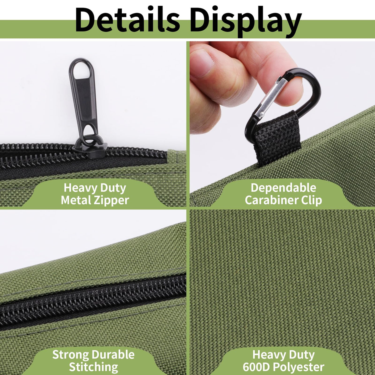 COIDEA 6 Pack Zipper Pouch – Premium Tool Bag with Carabiner