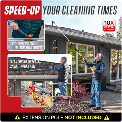 Colbent Multi-Angle Gutter Cleaner Tool – Ground-Based Scoop & Brush Attachment for 5-inch Gutters