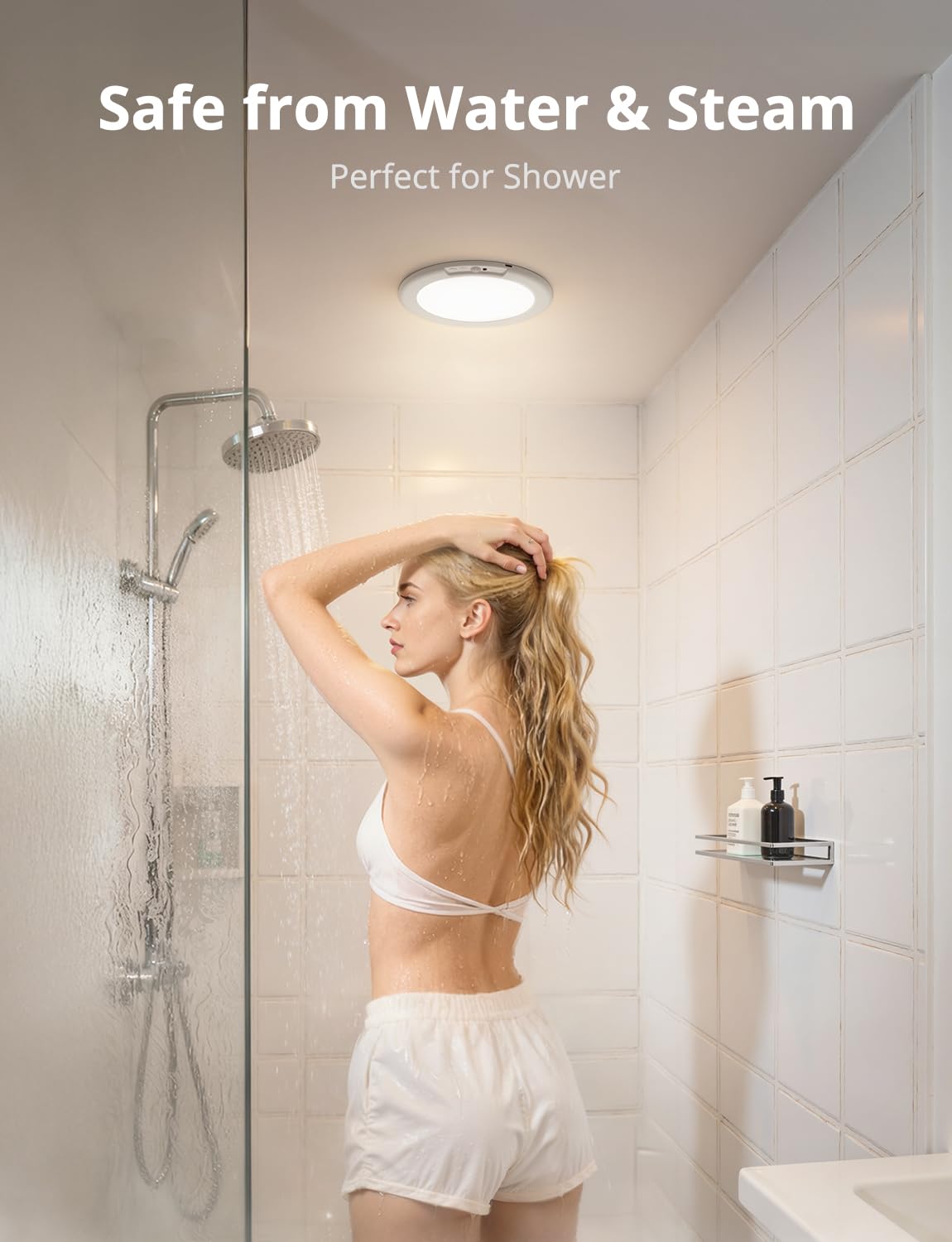 Combuh 4-Pack Battery Powered Motion Sensor Lights – IP44 Waterproof Overhead Lighting