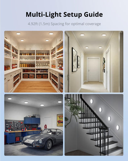 Combuh 4-Pack Battery Powered Motion Sensor Lights – IP44 Waterproof Overhead Lighting