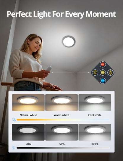 Combuh 4-Pack Battery Powered Motion Sensor Lights – IP44 Waterproof Overhead Lighting