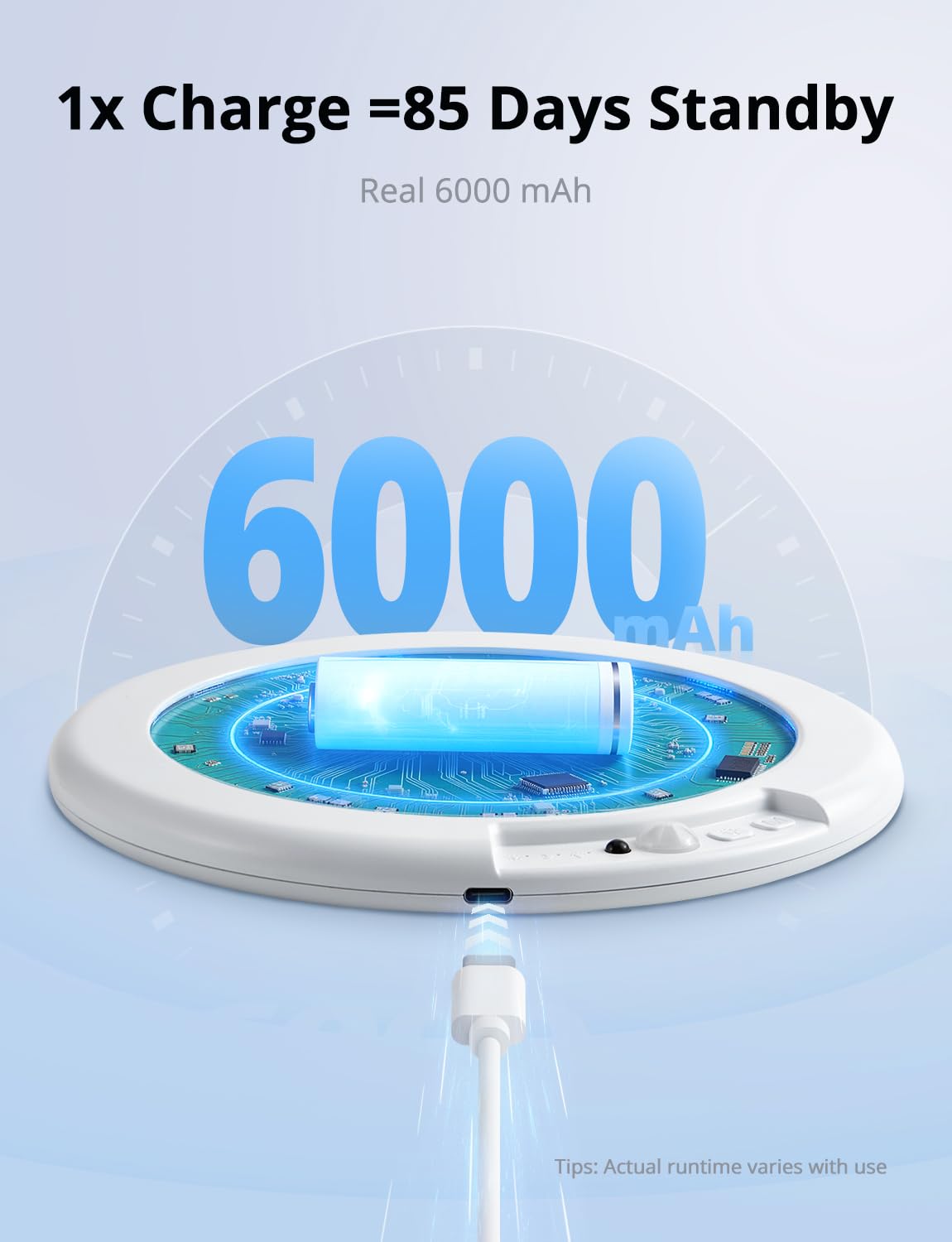 Combuh Battery Powered Shower Light – Wireless LED Ceiling Light with Motion Sensor