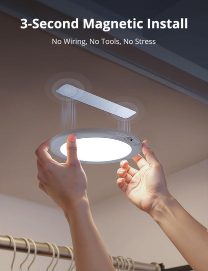 Combuh Battery Powered Shower Light – Wireless LED Ceiling Light with Motion Sensor