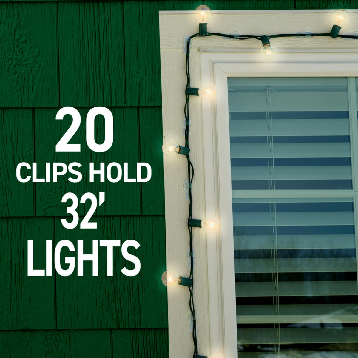 Command Clear Outdoor Light Clips 4-Pack: Damage-Free Hanging for Lights & Cables