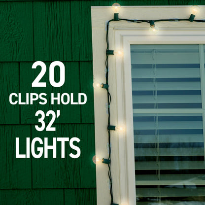 Command Clear Outdoor Light Clips 4-Pack: Damage-Free Hanging for Lights & Cables