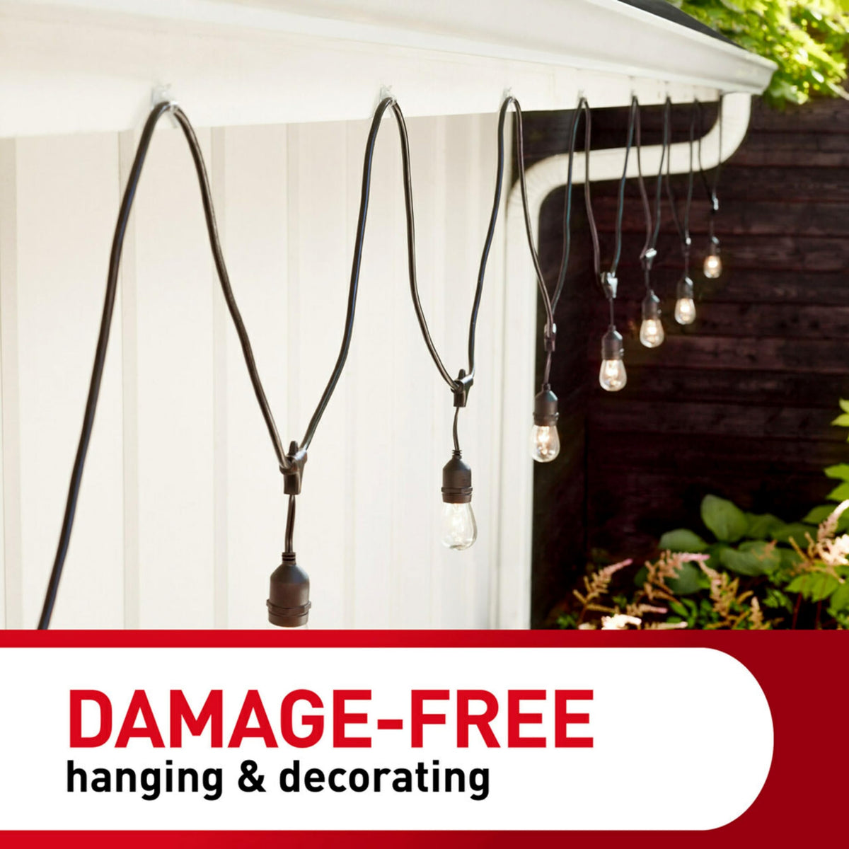Command Clear Outdoor Light Clips 4-Pack: Damage-Free Hanging for Lights & Cables