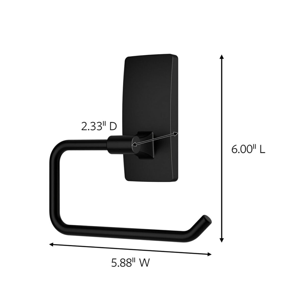 Command Toilet Paper Holder Matte Black with Water Resistant Strips | Rust-Resistant Bathroom Organizer