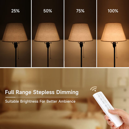 Comyan Indoor Dimmer with Remote, 100ft Range – 2/3-Prong Plug-in Light Dimmer