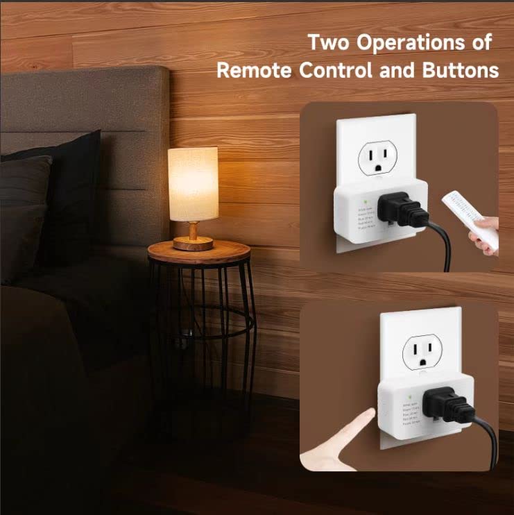 Comyan Indoor Dimmer with Remote, 100ft Range – 2/3-Prong Plug-in Light Dimmer