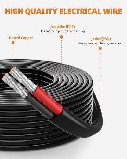 CONEPY 16 AWG 2-Conductor Wire, 30 ft — Flexible Oxygen-Free Tinned Copper, PVC Jacket