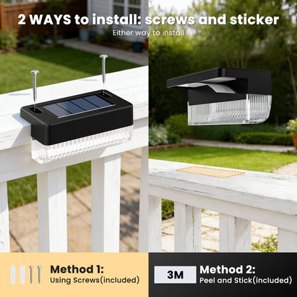 COOZAMING Solar Deck Lights 16-Pack – Warm White, Waterproof Outdoor Lighting