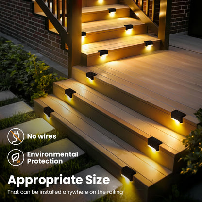 COOZAMING Solar Deck Lights Outdoor 20 Pack – Black Warm White LED Pathway & Stair Lights
