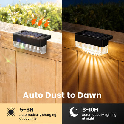 COOZAMING Solar Deck Lights 16-Pack – Warm White, Waterproof Outdoor Lighting