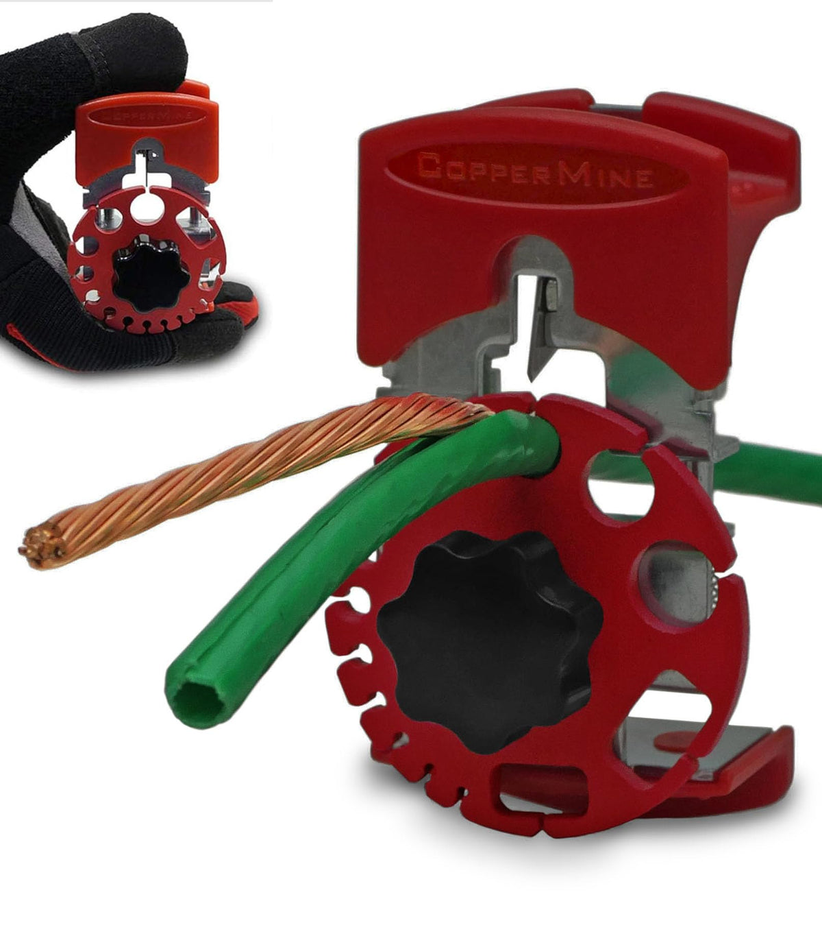 CopperMine Handheld Copper Wire Stripper – Portable, Adjustable for 24–10 AWG Copper Wire