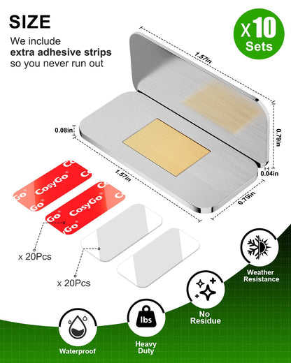 CosyGo 10-Set Extra Strong Magnetic Cabinet Catches – No-Drill, Ultra-Thin, Invisible, Secure Closure