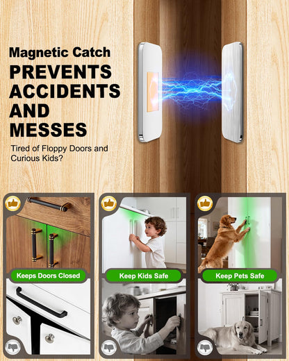 CosyGo 10-Set Extra Strong Magnetic Cabinet Catches – No-Drill, Ultra-Thin, Invisible, Secure Closure