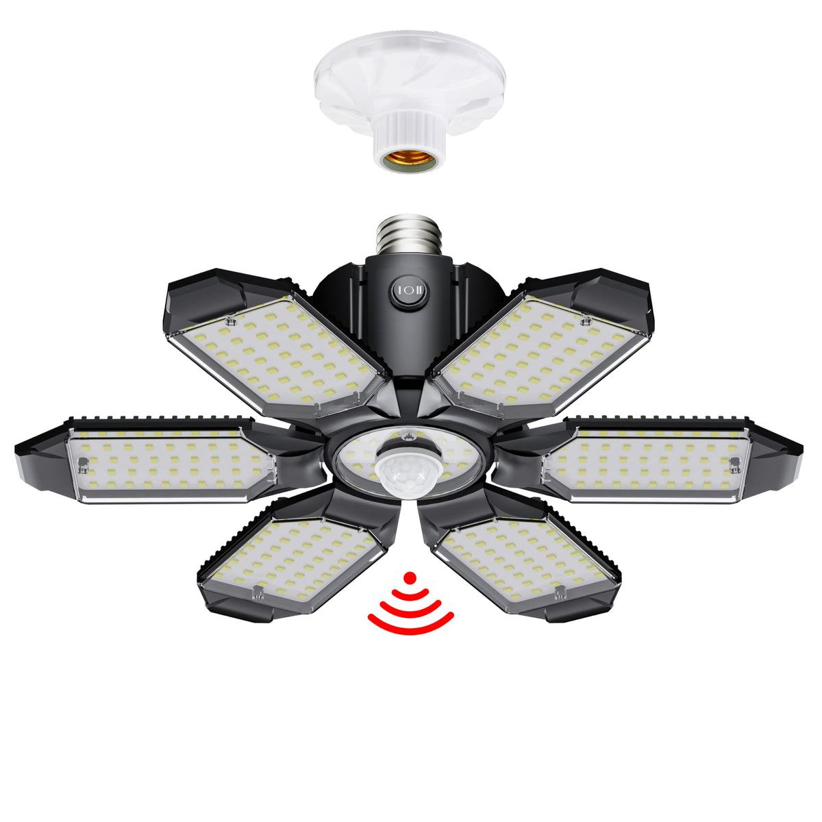 Craftersmark Motion Sensor Garage Light – 20000LM, 200W, Dusk-to-Dawn, E26