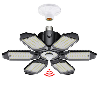 Craftersmark Motion Sensor Garage Light – 20000LM, 200W, Dusk-to-Dawn, E26