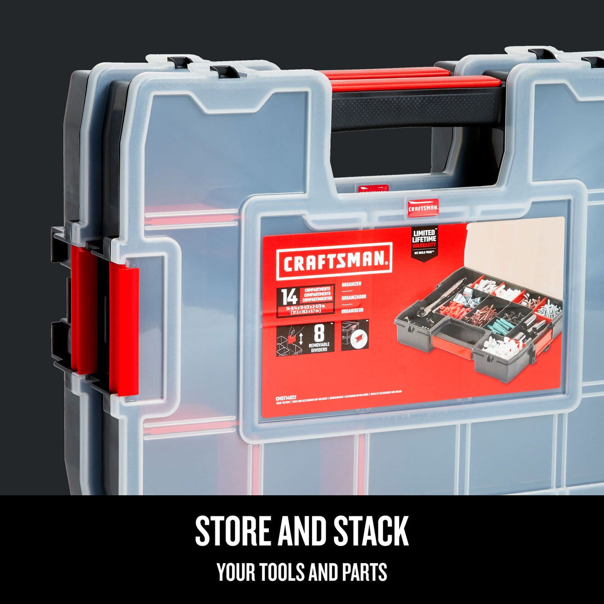 CRAFTSMAN Tool Organizer 2-Pack – 14-Compartment with Secure Latch (CMST60944M)
