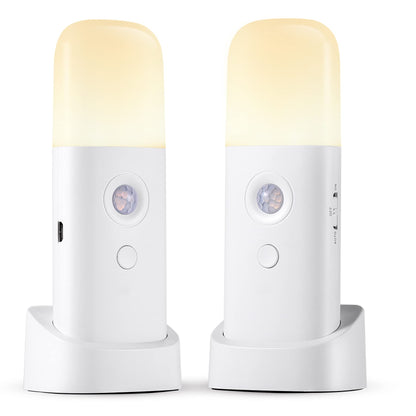 CREWEEL Rechargeable Motion Sensor Night Light – 2-Pack, Cordless & Dimmable