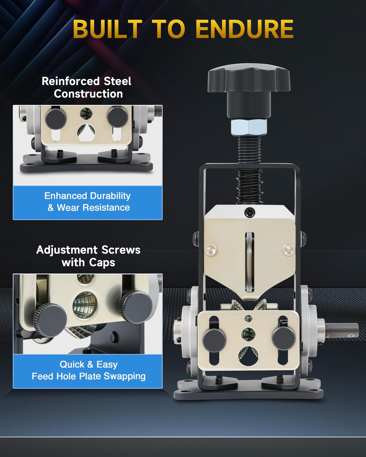 CREWORKS Manual Wire Stripper Machine — 0.06-1 in Wires, Drill Compatible