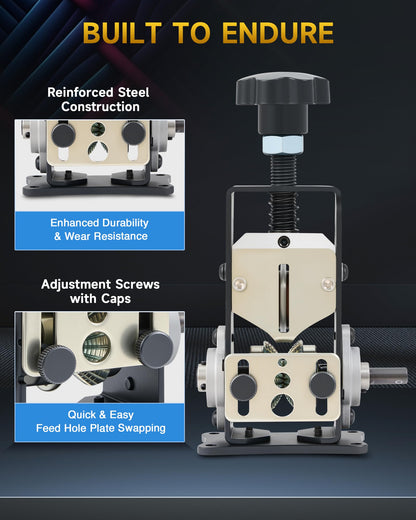 CREWORKS Manual Wire Stripper Machine — 0.06-1 in Wires, Drill Compatible