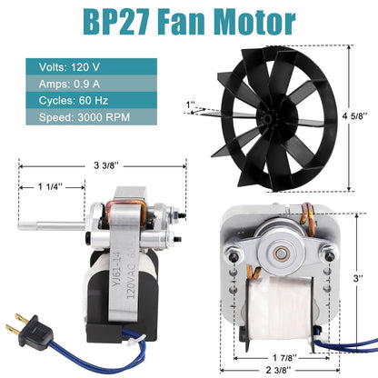 Criditpid BP27 Fan Motor Replacement for Broan Nutone Fans — 50 CFM, 2.0 Sones